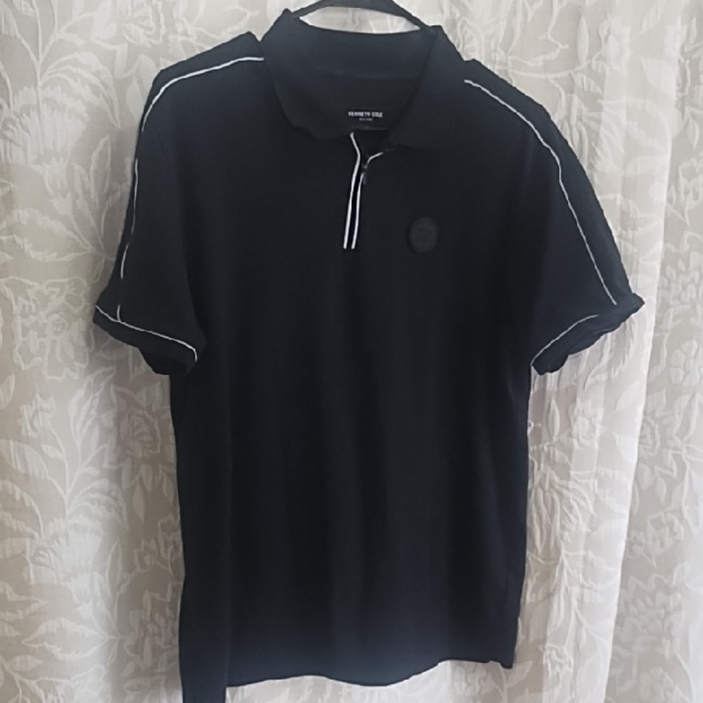 Kenneth Cole New York Black Polo with White Accents